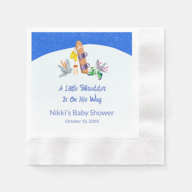 A Little Shredder Snowboard Napkin (Front)