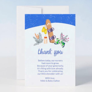 A Little Shredder Snowboard Thank You Card