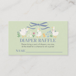 A Little Silly Goose Baby Shower Diaper Raffle Enclosure Card