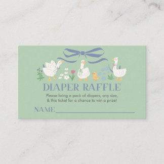 A Little Silly Goose Baby Shower Diaper Raffle Enclosure Card