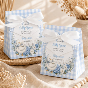 A Little Silly Goose Blue Cottagecore Baby Shower Favour Box