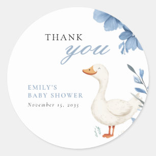 A Little Silly Goose Boy Baby Shower Classic Round Sticker