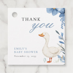 A Little Silly Goose Boy Baby Shower Favour Tags