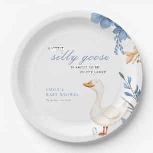 A Little Silly Goose Boy Baby Shower Paper Plate