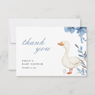 A Little Silly Goose Boy Baby Shower Thank You Card