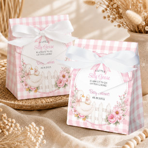 A Little Silly Goose Pink Cottagecore Baby Shower Favour Box
