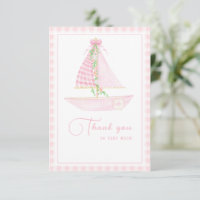 A Little Skipper Pink Plaid Pastel Baby Shower