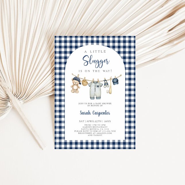 A Little Slugger Baby Shower Boy Invitation (Creator Uploaded)