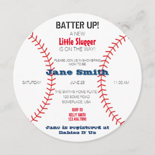 A Little Slugger Baby Shower Invitation