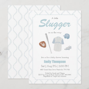 A Little Slugger Baseball Baby Shower invitation