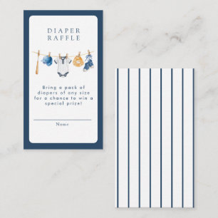 A Little Slugger Baseball Clothesline Baby Shower Enclosure Card