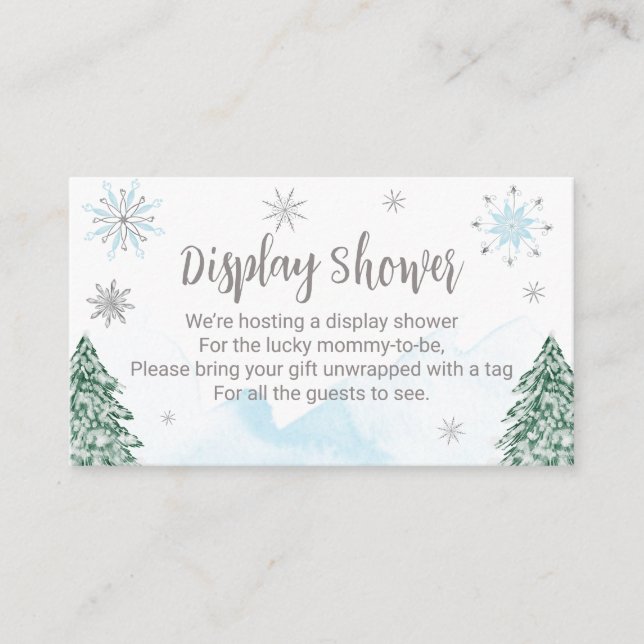 A little snow Christmas Baby Shower Display Shower Enclosure Card (Front)