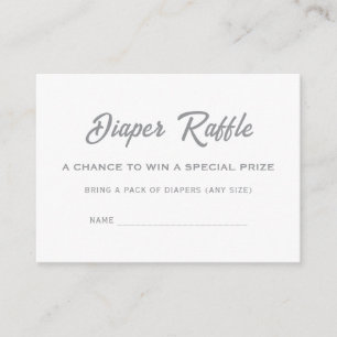 A Little Snowflake Baby Shower Diaper Raffle Name Enclosure Card