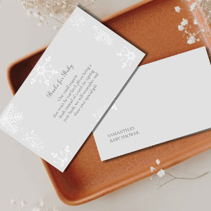 A little Snowflake Baby shower grey books for baby Enclosure Card