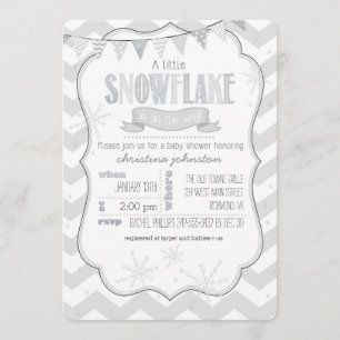 A Little Snowflake Baby Shower Invitation