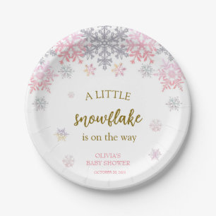 A little Snowflake baby shower  Paper Plate