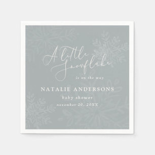 A little snowflake baby shower party napkin