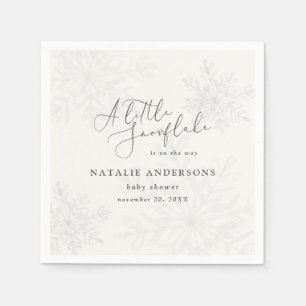 A little snowflake baby shower party napkin