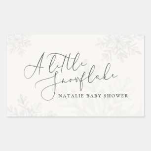 A little snowflake baby shower rectangular sticker