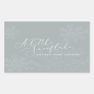 A little snowflake baby shower rectangular sticker
