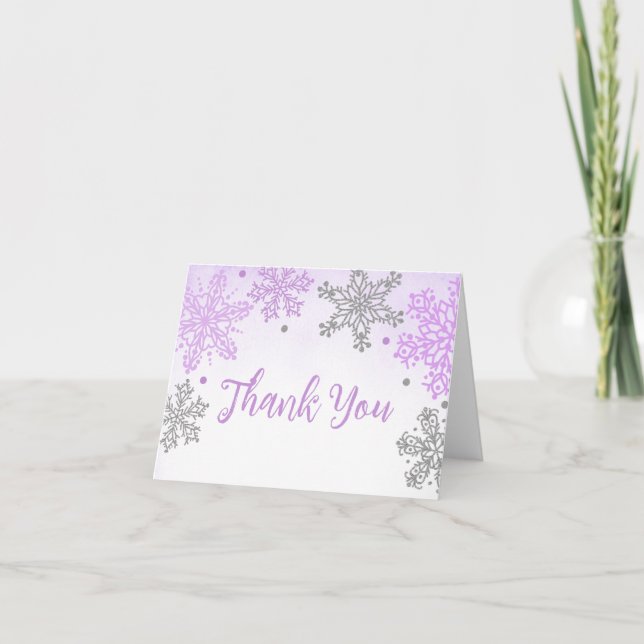A little Snowflake Baby Shower Thank You Card (Front)