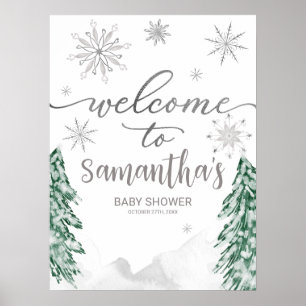 A little Snowflake Baby Shower Welcome Sign