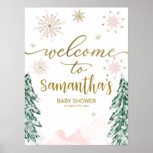 A little Snowflake Baby Shower Welcome Sign