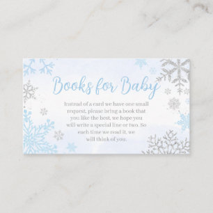 A Little Snowflake Blue Baby Shower Books for Baby Enclosure Card