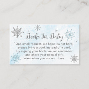 A little Snowflake Blue Baby Shower Enclosure Card