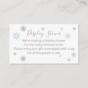 A little snowflake Blue Baby Shower Enclosure Card