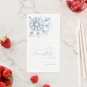 A Little Snowflake Blue Baby Shower Napkin