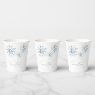 A Little Snowflake Blue Baby Shower Paper Cups