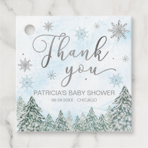 A little Snowflake Blue Baby Shower Thank You Favour Tags