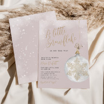 A Little Snowflake Blush Pink Baby Shower