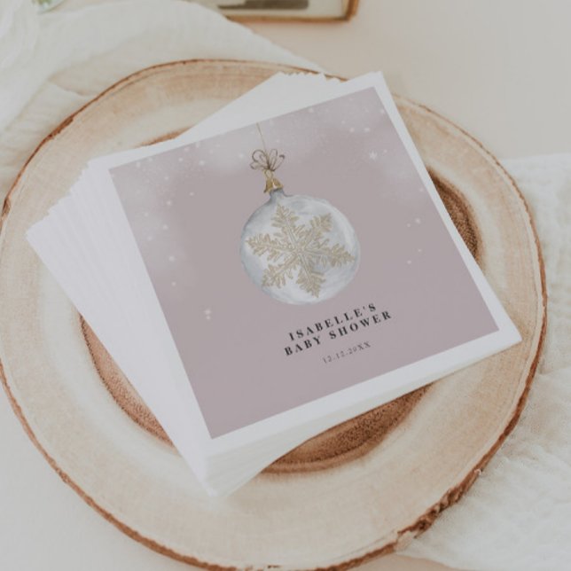 A Little Snowflake Blush Pink Baby Shower Napkin (Creator Uploaded)