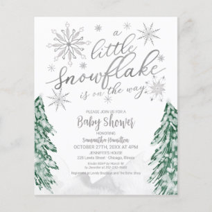 A little snowflake Budget Baby Shower Invitation