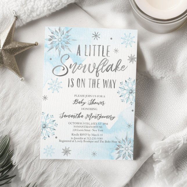 A Little Snowflake Budget Baby Shower Invitation (Creator Uploaded)