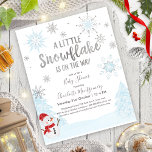 A little snowflake Budget Baby Shower Invitation<br><div class="desc">Adorable calligraphy with snowflakes,  winter-themed baby shower invitations. Easy to personalised with your details. Check the collection to find matching items as enclosure cards.</div>