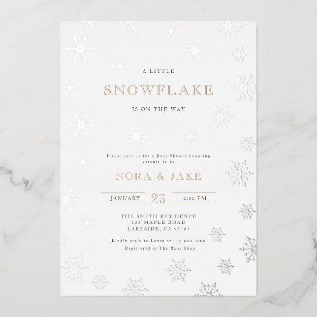 A little Snowflake Gender Neutral Baby Shower (Front)