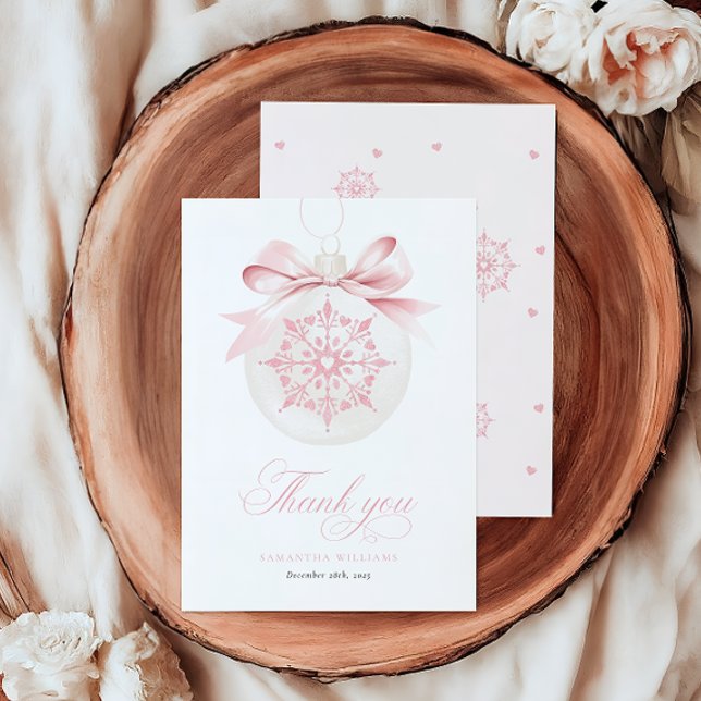 A Little Snowflake Girl Baby Shower Thank You Card (Creator Uploaded)