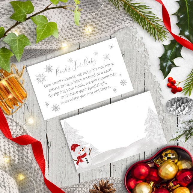 A little snowflake Grey Baby Shower Enclosure Card (Creator Uploaded)