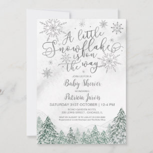 A little Snowflake Grey Baby Shower Invitation