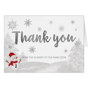 A little snowflake Grey Baby Shower Thank You