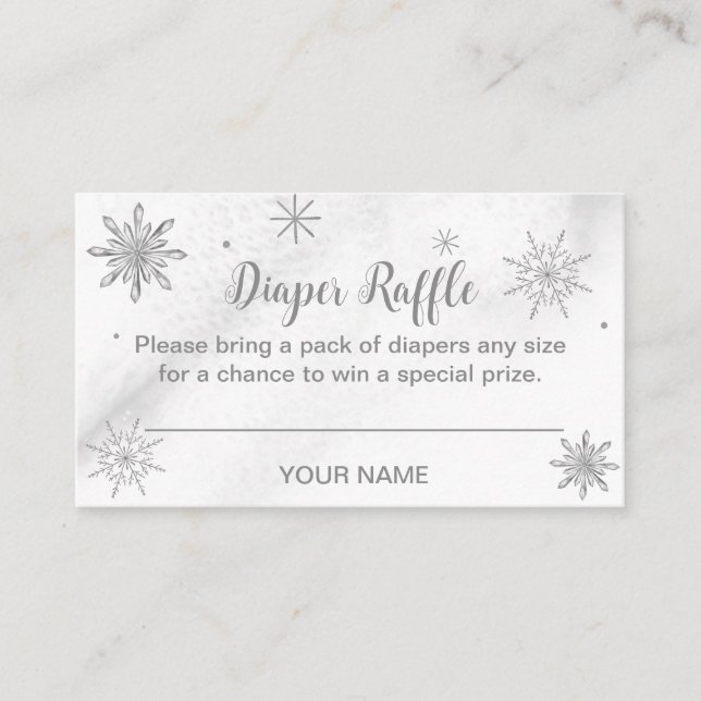 A little Snowflake Grey Baby Shower Thank You Encl Enclosure Card (Front)