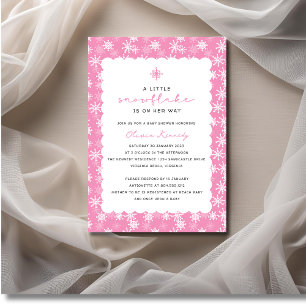 A Little Snowflake is on Her Way Baby Shower  Invitation