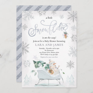 A Little Snowflake Is On The Way Baby Shower Invitation