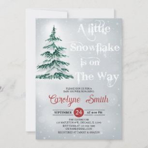 A Little Snowflake is on the Way Baby Shower Invitation