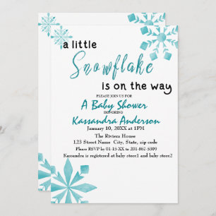 A Little Snowflake Is On The Way Baby Shower Invitation