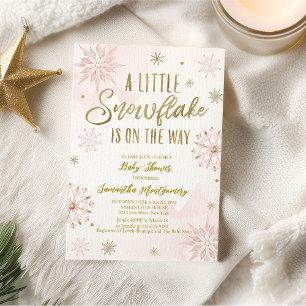 A little snowflake is on the way baby shower invitation