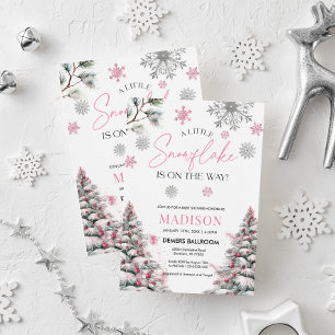 A Little Snowflake Is On The Way, Baby Shower  Invitation